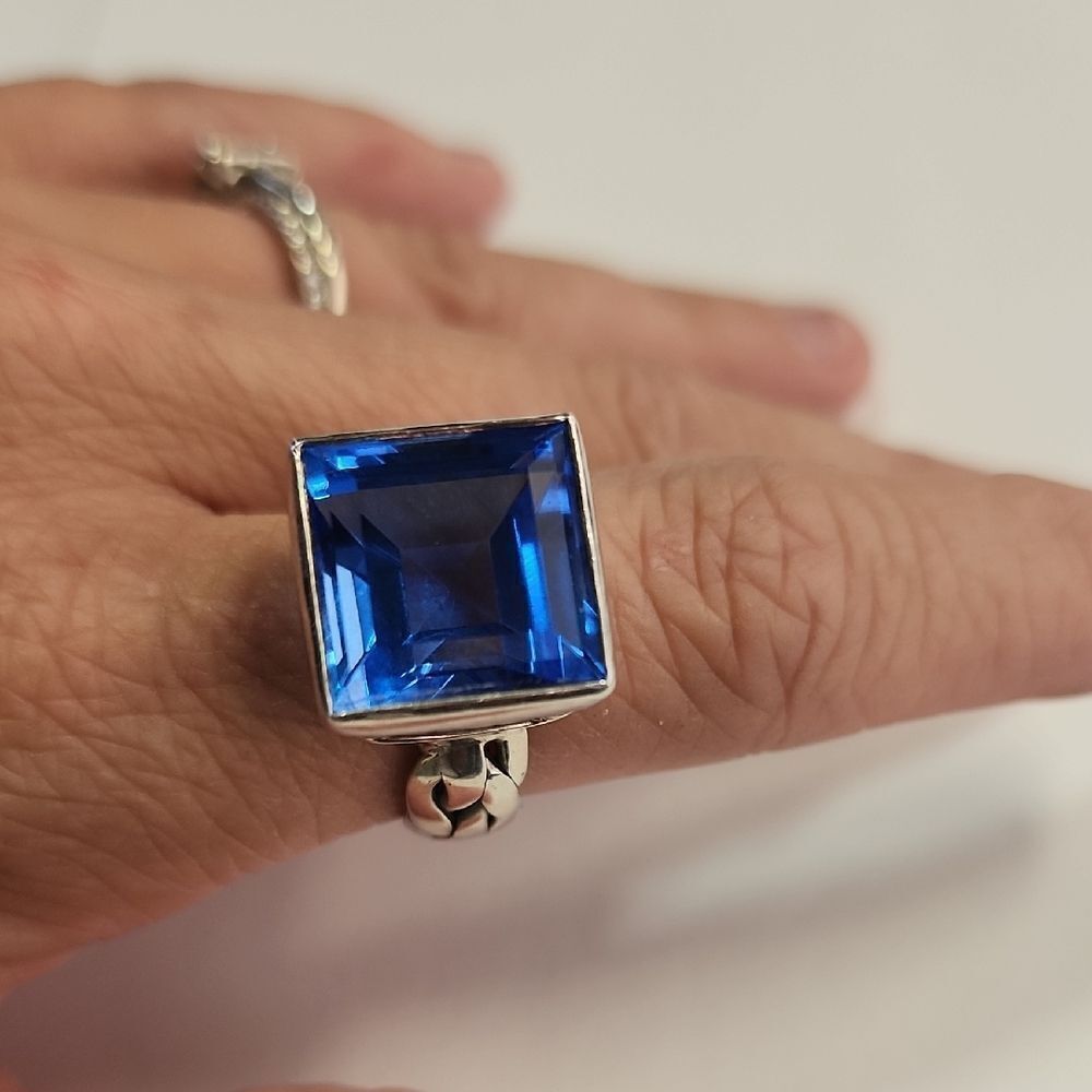 Spinel Cocktail Ring In Sterling Silver 925 Size 8.25